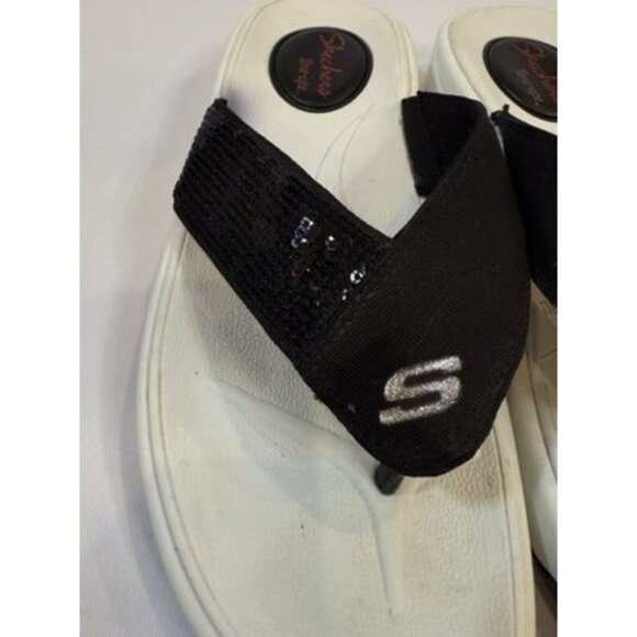 Skechers Womens Tone-Ups Size 6 Shoes White Brown Comfort Wedge Toning Sandals - Picture 2 of 10